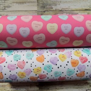 Cotton Conversation Hearts Candy Candies Valentines Fabric Print by Yard  D380.51