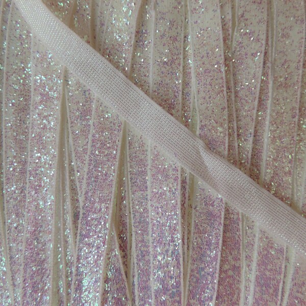 3/8"Glitter Ribbon, aurora borealis white, great for hair clips and bows, 3 yards