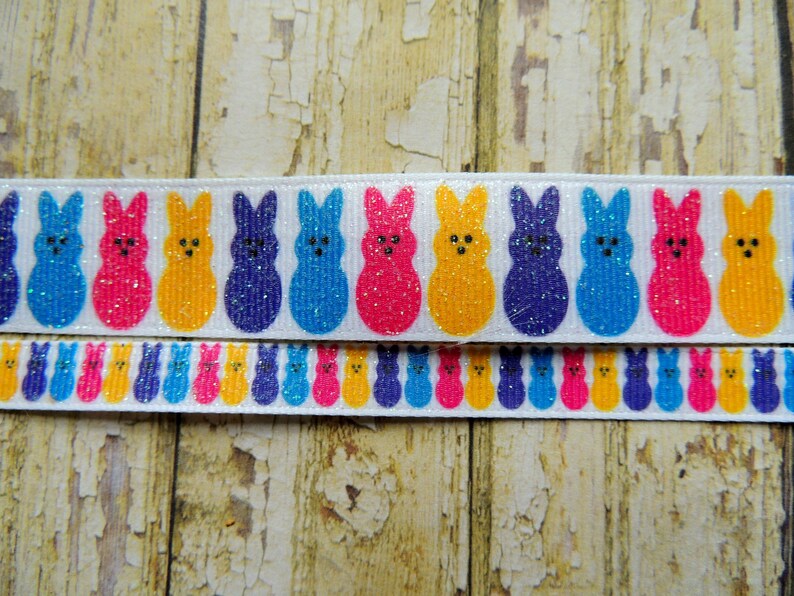 Easter Bunny Marshmallow Treats Design Printed on Grosgrain Etsy