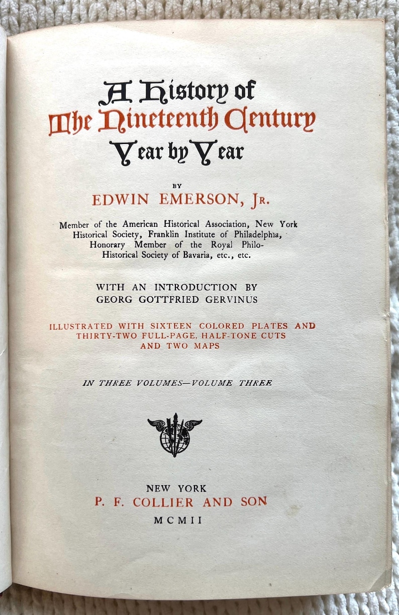 1900 History Book, 19th Century, Edwin Emerson, Illustrated, Pull-Out Map Bild 2