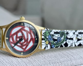 Vintage Watch Quartz Rare MMA Metropolitan Museum of Art Gold Tone Geometric Floral Retired