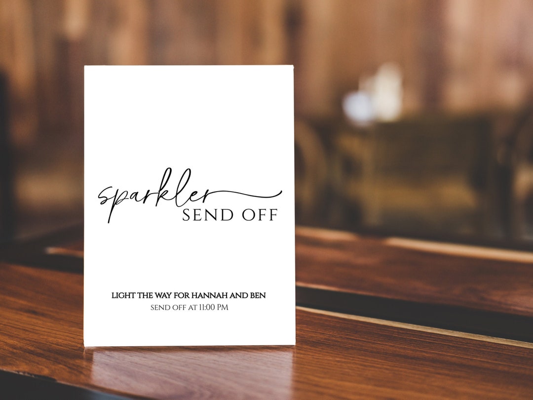 Sparkler Send off Sign - Modern Wedding Template (digital Download) - Etsy
