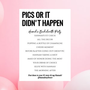 Bachelorette Instagram Story Scavenger Hunt 5x7- Custom Wedding Sign-Bachelorette Party Sign- Editable Template- Digital Download