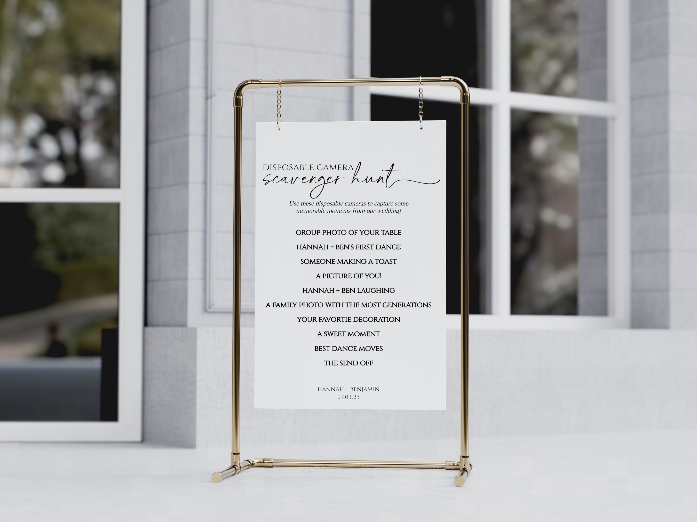 Disposable Camera Wedding Scavenger Hunt Sign 5x7 Custom Etsy