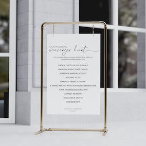 Wedding Scavenger Hunt Sign 5x7- Custom Wedding Sign-Modern Wedding sign- Editable Template- Digital Download