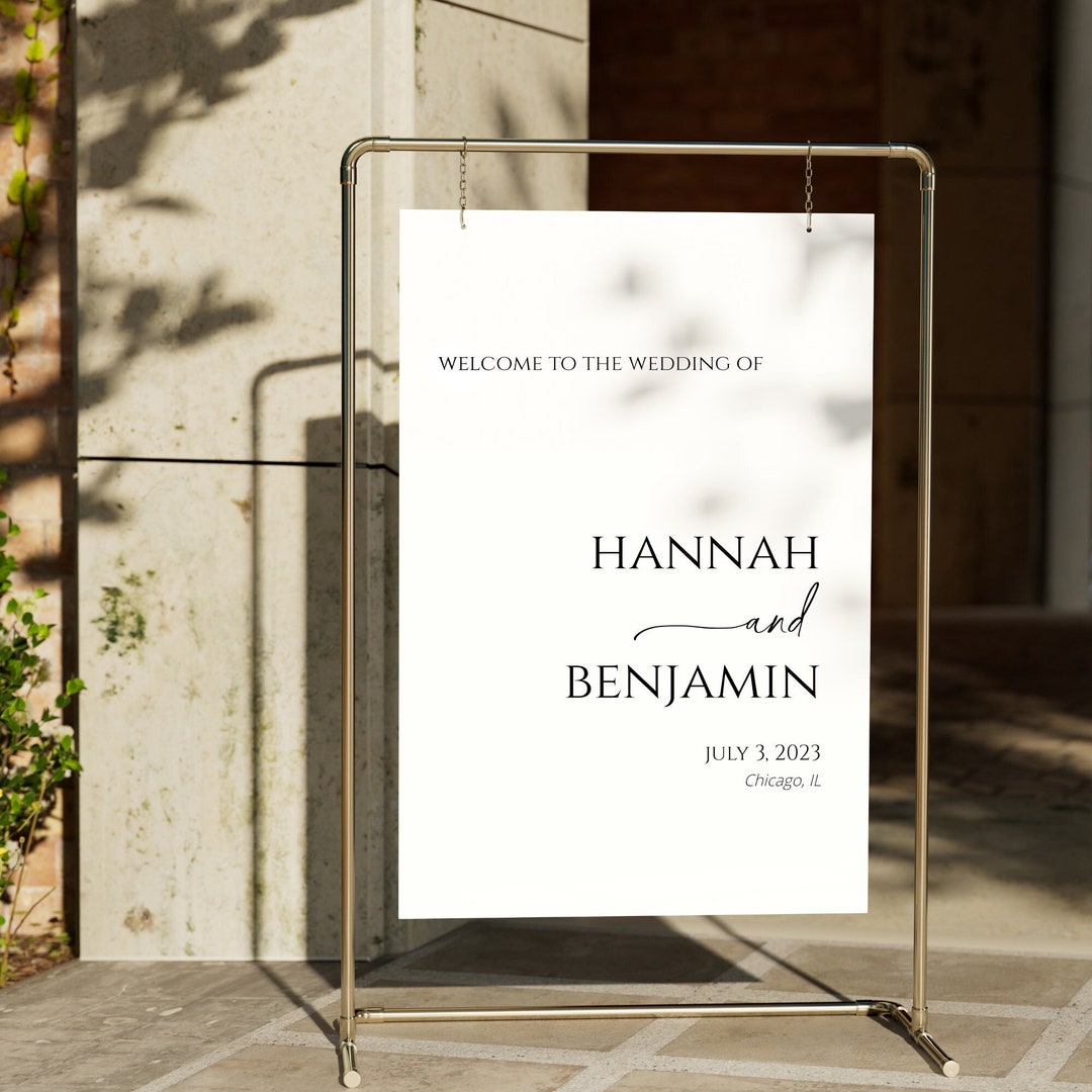 Modern Wedding Welcome Sign (18x24) - Editable Template, Digital ...