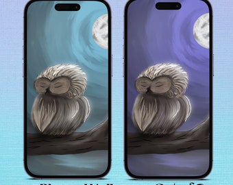 Owl Phone Wallpaper, iphone, android, lockscreen, background, animal artwork, bird art