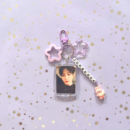 KPOP BTS Jungkook Photo Card W/ Black Beads - Etsy