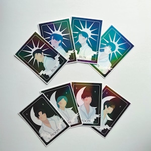 Pegatinas de cartas del tarot de Stray Kids / Skz, Stays, Moon & Sun, Kpop, Bangchan, Lee Know, Changbin, Hyunjin, Han, Felix, Seungmin, IN