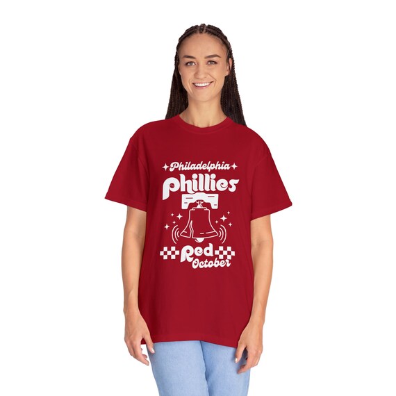 FunkyClementine Phillies Red October T-Shirt - Ring The Bell Phillies Shirt - Unisex Garment-Dyed T-Shirt