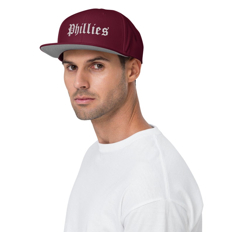 Retro Maroon Phillies Hat Phillies Snapback Embroidered - Etsy