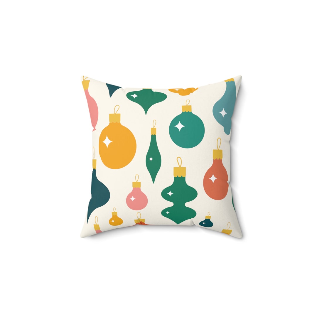 Retro Christmas Throw Pillow Retro Holiday Throw Pillow Holiday Home