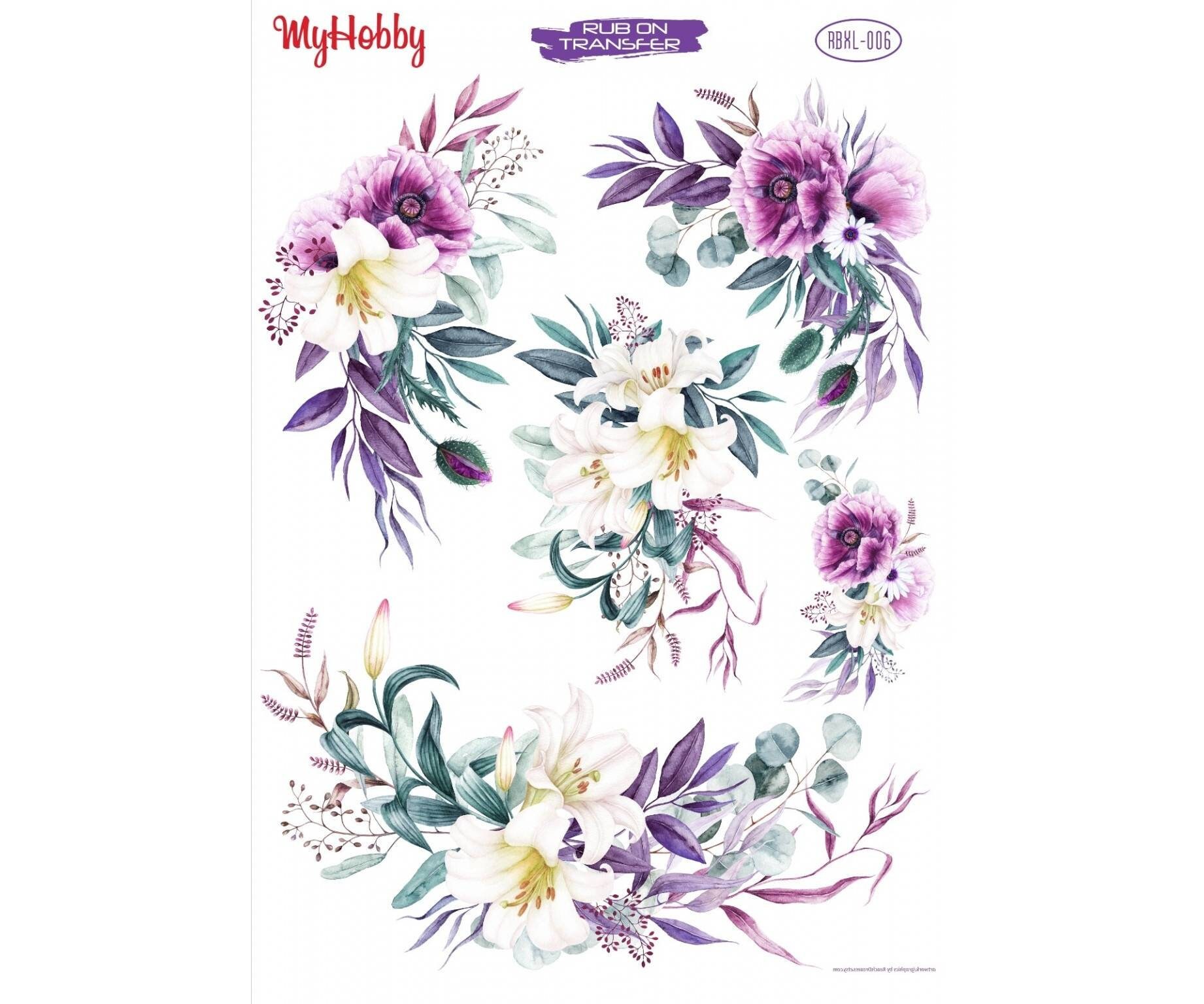 XL Vintage Floral Rub on Transfers for Furniture Rose Rice Etsy