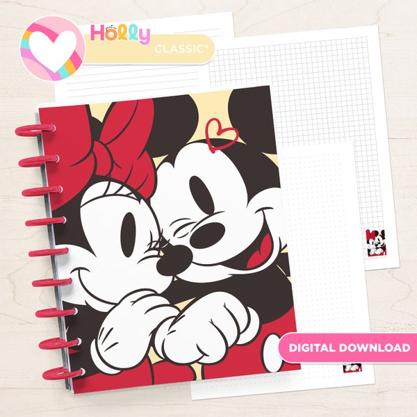 Minnie love Mickey - Planner cover, Planner sheets, Happy Planner, Printable Planner Cover, Happy Planner sheets, Planner Insert Notebook