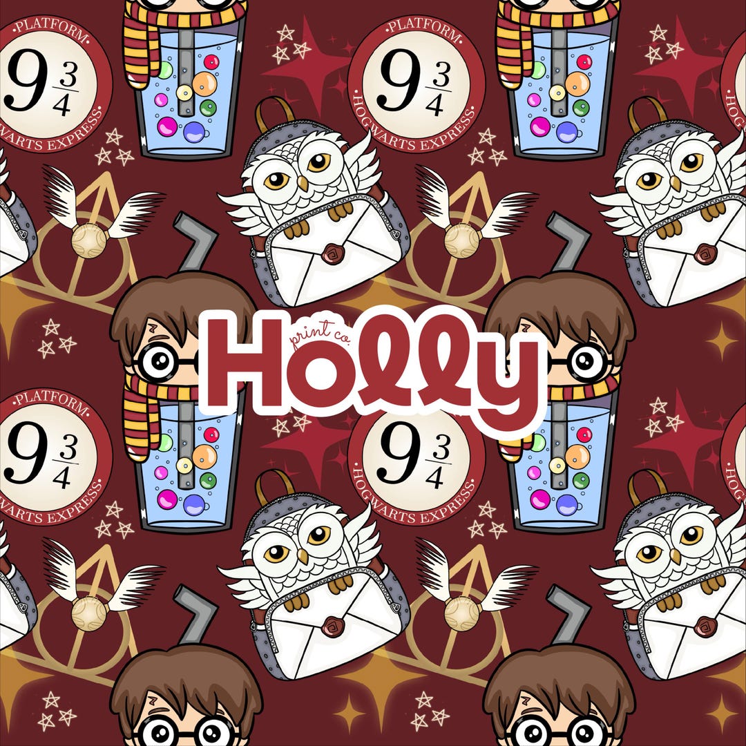 Wizard School Red - Seamless Pattern, Sublimation Fabric, Fabric ...