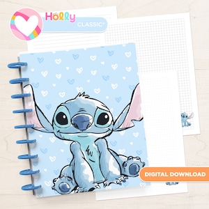 Niebieski ścieg 2 - okładka Planner, arkusze Planner, Happy Planner, deska rozdzielcza Planner, arkusze Happy Planner, Notatnik z wkładką Planner
