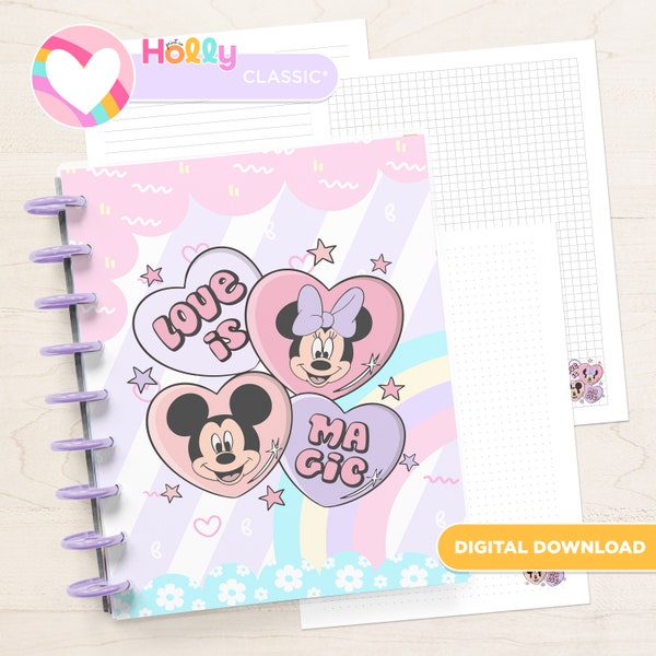 Minnie love Mickey - Planner cover, Planner sheets, Happy Planner, Printable Planner Cover, Happy Planner sheets, Planner Insert Notebook
