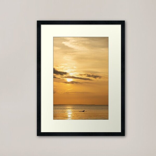 Surfer in the Sea at Sunset  - Photographic Print for Wall Art in multiple sizes