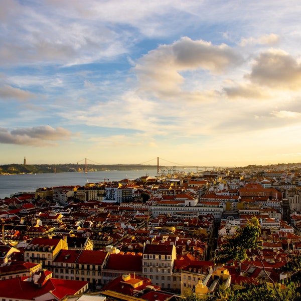 Lisbon City Panorama - digital photograph for wall art, prints, canvases, posters etc.