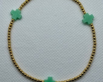 The Classic Cross 2.5mm bead bracelet                   …MINT…