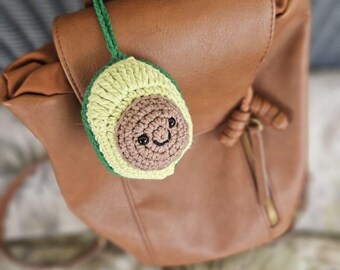 Crochet Avocado Keychain Pattern | Amigurumi PDF Tutorial | Cute Fruit Bag Charm