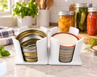 Organizador de tapas para conservas / Apilador de tapas y anillos para tarros Mason