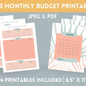 2023 Digital Monthly Budget Planner and Financial Calendar, Instant Download, Monthly Finance Tracker, Paycheck Budget Template, 8.5” x 11”