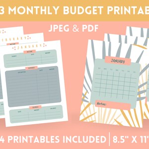2023 Digital Monthly Budget Planner and Financial Calendar, Instant Download, Monthly Finance Tracker, Paycheck Budget Template, 8.5” x 11”
