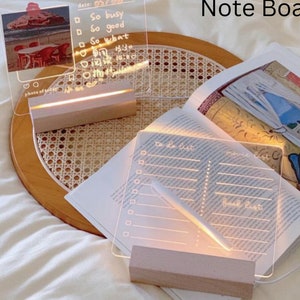 Creative Note Light Board Led Nightlight USB Rewritable Message Boards With  7 Color Pens Gift For Bedroom Sleep Light Room Decor