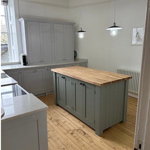 Stunning Bespoke Kitchen island/breakfast bar made to any size /any design/any farrow and ball or LittleGreene paint colour image 1