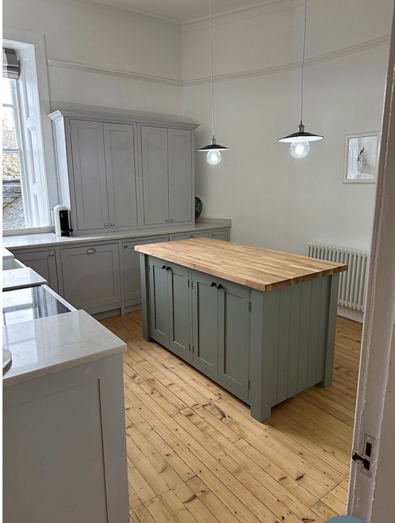 Stunning Bespoke Kitchen island/breakfast bar made to any size /any design/any farrow and ball or LittleGreene paint colour image 1