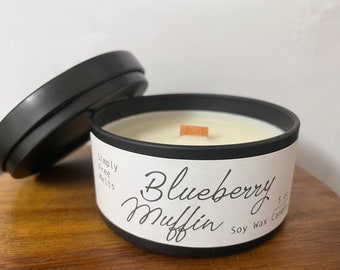 Wood Wick Soy Candle - Black Tin