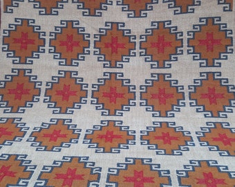 8x10 5x7 Handmade Wool Jute Kilim Rug: Boho Geometric Woven Floor Rug Handwoven Indian