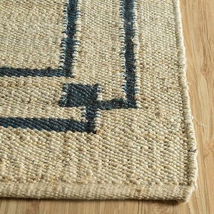 White Jute Rug Natural Fiber Rug Handmade Jute Rug Hemp Rug Jute Rug Area Rug Large Rug Eco Friendly Boho Rug Custom Size 4x6 5x7 10x14  Ft.