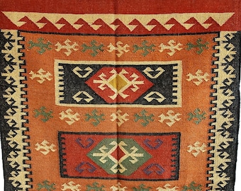 Alfombras de yute de lana 5x8, 6x9, 8x10, alfombra india, alfombra Kilim, alfombra de yute de lana tejida a mano, alfombra de yute Kilim, alfombra de tejido plano, alfombra Boho, tamaño personalizado