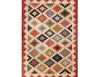 Wool and Jute Rug Handmade, Kilim Dhurrie Rug, Flatweave Rug, Traditional Area Rug, Jute Carpet Rug, Area Rug, , Turkish Rug, , Colorful Rug