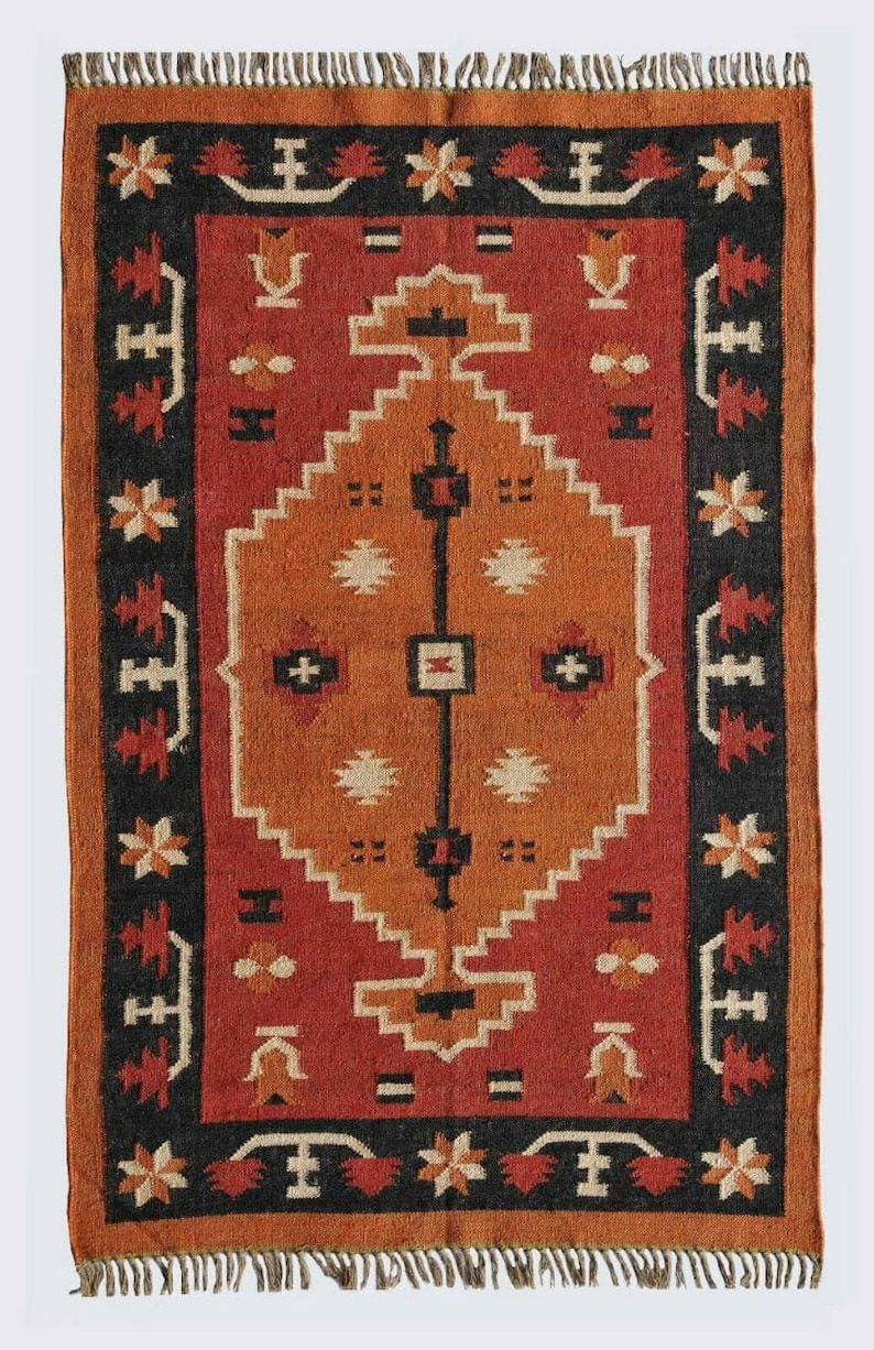 Area Jute Rug Wool Jute Kilim Rug,handwoven Wool Jute Rug,kilim Jute