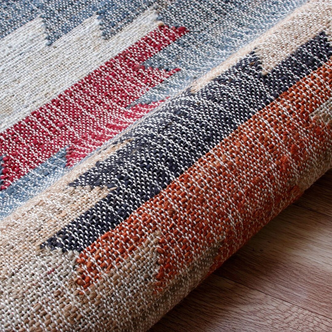 Jute Rug Cotton and Jute Rug Traditional Rug for Living Room Etsy