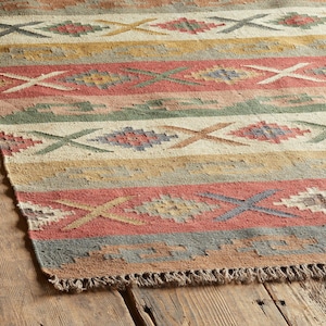 5x8 Wool Jute Kilim Rug, HomeDecor Rugs, Coustme Size Wool Rug, Vintage Area Rug, Boho Decor Rug, Handmade Wool Jute Rug