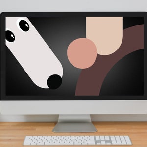 Long Nose Dog Desktop Wallpaper Computer Background, Let Me Do It For You Dog Art