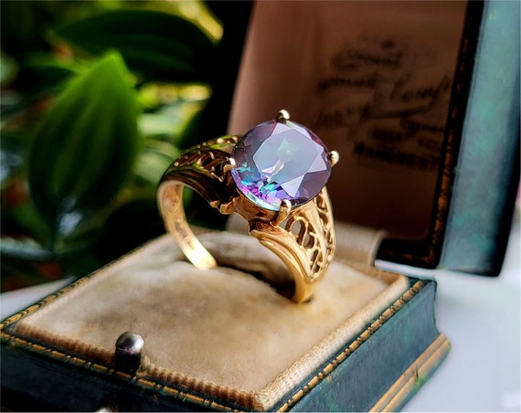 9ct gold mystic topaz ring clearance