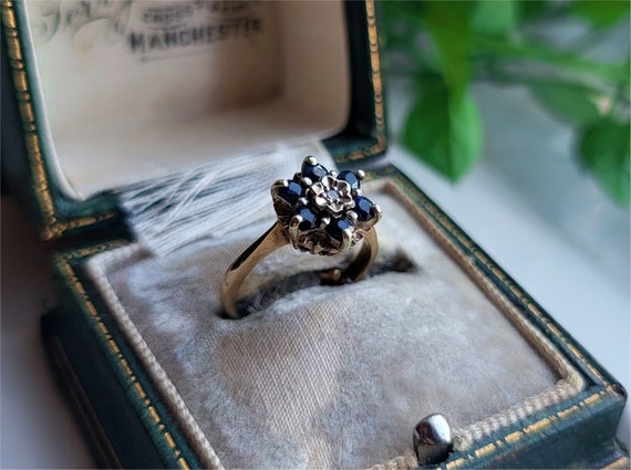 9ct sapphire and diamond ring discount