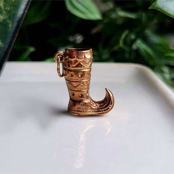 STUNNING Vintage 9ct Gold Boot Charm. 9ct Gold Clown Boots Pendant. 9ct Gold Clown Charm, FULLY HALLMARKED!  [ref00js1]