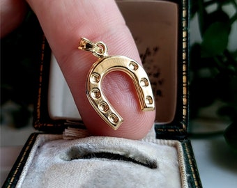 Vintage 9 Karat Gold Pferde Anhänger. 9 Karat Gold Hufeisen Anhänger. LAYAWAY VERFÜGBAR [ref00N]