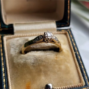 Echter Vintage 9 Karat Gold Diamant Trilogy Ring. Gold Trilogy Ring LAYAWAY VERFÜGBAR [E]