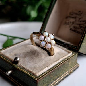 Natural Vintage 9ct Gold Opal Cluster Ring, STATEMENT Ring, Packed FULL of Opals, Vintage 9ct Gold Opal Ring, Gold Opal Rings, [Ref00k]