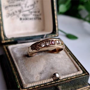 STUNNING 1998 Vintage 9ct Gold Ruby White Topaz Eternity Ring. RESIZING AVAiLABLE 9ct Gold Ring. 9ct Gold Ruby Ring LAYAWAY AVAiLABLE [refj]
