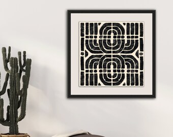 Southwestern Pattern Art, Neutral Tribal Print, Digital Art Download, Aztec