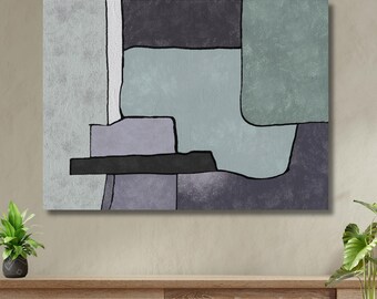 Abstract, Geometric, Blue, Green, Wall Art, Digital Download