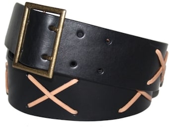 Leather "Brando" Belt By Rocket Originals. Size 43 To 47 Inch Waist.